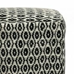 Wallis Square Woven PET Polyester Pouf Black/White - WyndenHall -Ottomans Official Shop unnamed file 5959