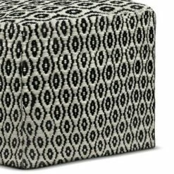 Wallis Square Woven PET Polyester Pouf Black/White - WyndenHall -Ottomans Official Shop unnamed file 5960