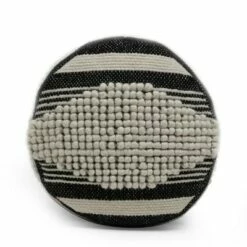 Lucknow Boho Handcrafted Fabric Cylinder Pouf - Christopher Knight Home White/denim Blue -Ottomans Official Shop unnamed file 6003