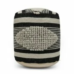 Lucknow Boho Handcrafted Fabric Cylinder Pouf - Christopher Knight Home White/denim Blue -Ottomans Official Shop unnamed file 6007