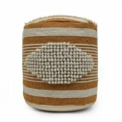 Lucknow Boho Handcrafted Fabric Cylinder Pouf - Christopher Knight Home White/denim Blue -Ottomans Official Shop unnamed file 6009