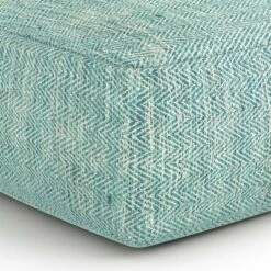 Terri Square Pouf Patterned Aqua Melange - WyndenHall -Ottomans Official Shop unnamed file 6019