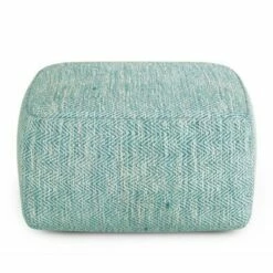 Terri Square Pouf Patterned Aqua Melange - WyndenHall -Ottomans Official Shop unnamed file 6021
