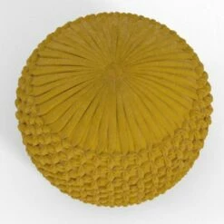 Vanessa Round Pouf Golden Yellow - WyndenHall -Ottomans Official Shop unnamed file 6030