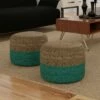 Maron Round Pouf Aqua/ Natural - WyndenHall 2 Maron Round Pouf Aqua/ Natural - WyndenHall -Ottomans Official Shop unnamed file 6039