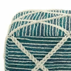 Woodley Square Pouf Teal/ Natural - WyndenHall -Ottomans Official Shop unnamed file 6054