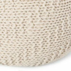 Barwick Modern Knitted Round Pouf Ivory - Christopher Knight Home -Ottomans Official Shop unnamed file 6093