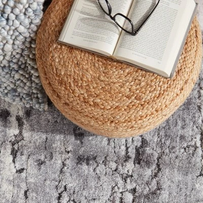 Jaipur Living Soft Taupe/Tan Saba Pouf - Jaipur 6 Jaipur Living Soft Taupe/Tan Saba Pouf - Jaipur - Image 4