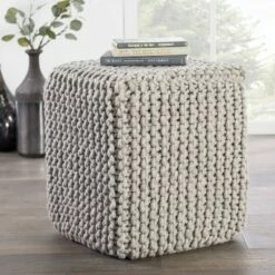 Jaipur Living Gray Scandinavian Pouf - Jaipur