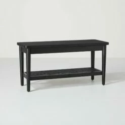 Hearth & Hand W/Magnolia Furniture Wood & Cane Accent Bench - Hearth & Hand™ with Magnolia Brown -Ottomans Official Shop unnamed file 615