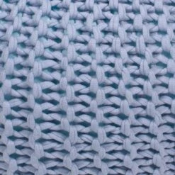 Gold Medal Hand Knitted Pouf Robin's Egg Light Blue