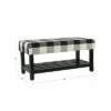 Decorative Bench with Wooden Black Plaid - HomePop -Ottomans Official Shop unnamed file 617