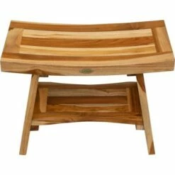 24" Serenity ED966 Wide Teak Shower Bench with Shelf - EcoDecors -Ottomans Official Shop unnamed file 6193
