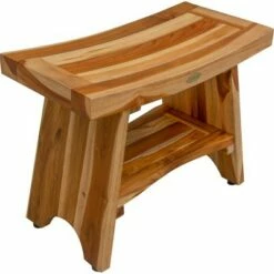 24" Serenity ED966 Wide Teak Shower Bench with Shelf - EcoDecors -Ottomans Official Shop unnamed file 6195