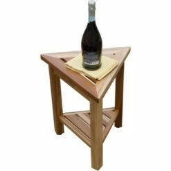 17" FlexiCorner Wide Teak Shower Shelf with Shelf - EcoDecors -Ottomans Official Shop unnamed file 6231