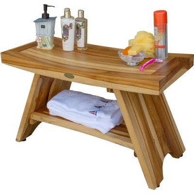 30" Serenity ED967 Wide Teak Shower Bench with Shelf - EcoDecors 7 30" Serenity ED967 Wide Teak Shower Bench with Shelf - EcoDecors - Image 5