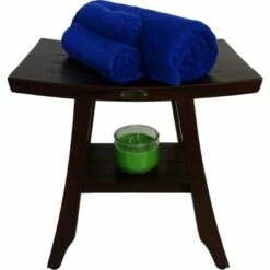 18" Satori DT167 Wide Teak Wood Shower Bench with Shelf - DecoTeak -Ottomans Official Shop unnamed file 6265