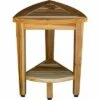 15" FlexiCorner ED975 Wide Teak Shower Bench/Stool - EcoDecors
