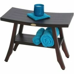 24" Satori DT162 Wide Teak Wood Shower Stool for Shaving Legs - DecoTeak -Ottomans Official Shop unnamed file 6319