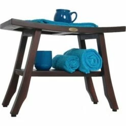 24" Satori DT162 Wide Teak Wood Shower Stool for Shaving Legs - DecoTeak -Ottomans Official Shop unnamed file 6320