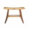 24" Satori ED991 Wide Teak Shower Stool for Shaving Legs - EcoDecors