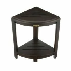 12" SnazzyCorner DT130 Wide Teak Wood Shower Bench with Shelf - DecoTeak -Ottomans Official Shop unnamed file 6369