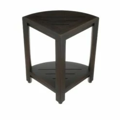 12" SnazzyCorner DT130 Wide Teak Wood Shower Bench with Shelf - DecoTeak -Ottomans Official Shop unnamed file 6371