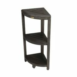 32" SnazzyCorner Tall Teak Shower Shelf Light Gray - CoastalVogue -Ottomans Official Shop unnamed file 6394