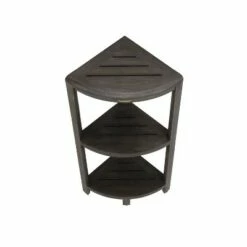 32" SnazzyCorner Tall Teak Shower Shelf Light Gray - CoastalVogue -Ottomans Official Shop unnamed file 6396