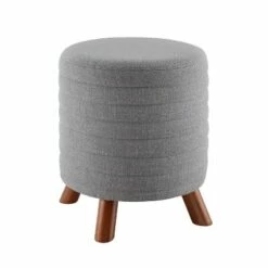 Rivard Round Stool - Linon Dark Gray -Ottomans Official Shop unnamed file 64