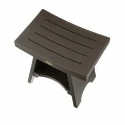 18" Serenity DT101 Wide Teak Wood Shower Bench with Shelf - DecoTeak -Ottomans Official Shop unnamed file 6471