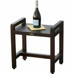 20" Eleganto DT107 Wide Teak Wood Shower Bench with Handles - DecoTeak -Ottomans Official Shop unnamed file 6479