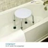 Graham-Field Graham Field 2060R-1 Lumex Adjustable Round Shower Stool Molded Plastic Bath Bench Seat with Non-Slip Feet, Aluminum Legs, & 300 Pound Capacity, White -Ottomans Official Shop unnamed file 6525