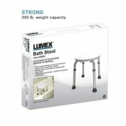 Graham-Field Graham Field 2060R-1 Lumex Adjustable Round Shower Stool Molded Plastic Bath Bench Seat with Non-Slip Feet, Aluminum Legs, & 300 Pound Capacity, White -Ottomans Official Shop unnamed file 6527