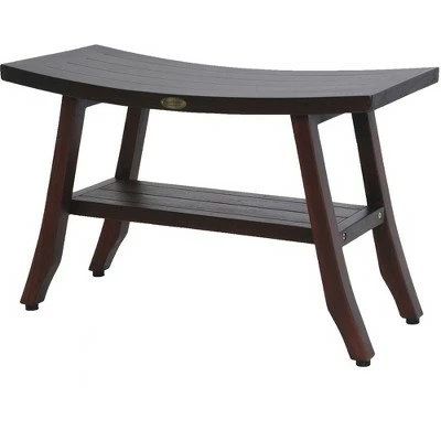 28" Satori DT175 Wide Teak Wood Shower Bench with Shelf - DecoTeak 3 28" Satori DT175 Wide Teak Wood Shower Bench with Shelf - DecoTeak