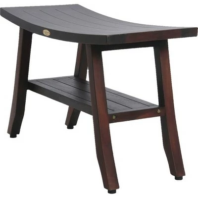 28" Satori DT175 Wide Teak Wood Shower Bench with Shelf - DecoTeak 4 28" Satori DT175 Wide Teak Wood Shower Bench with Shelf - DecoTeak - Image 2