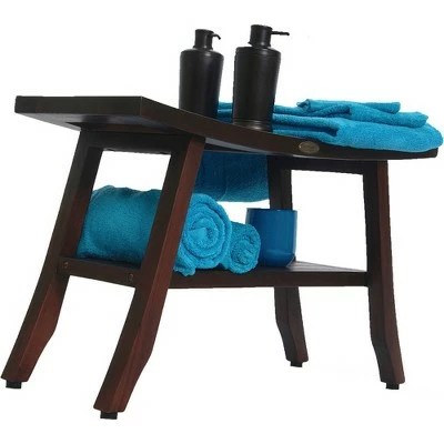 28" Satori DT175 Wide Teak Wood Shower Bench with Shelf - DecoTeak 9 28" Satori DT175 Wide Teak Wood Shower Bench with Shelf - DecoTeak - Image 7