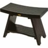 24" Serenity DT98 Wide Teak Wood Shower Bench with Shelf - DecoTeak -Ottomans Official Shop unnamed file 6597