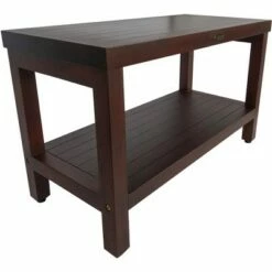 30" Eleganto DT116 Wide Teak Wood Shower Bench with Shelf - DecoTeak -Ottomans Official Shop unnamed file 6608