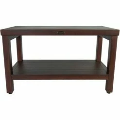 30" Eleganto DT116 Wide Teak Wood Shower Bench with Shelf - DecoTeak -Ottomans Official Shop unnamed file 6609