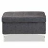 Riley Fabric Upholstered Ottoman Gray/Silver - Baxton Studio -Ottomans Official Shop unnamed file 6634