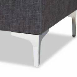 Riley Fabric Upholstered Ottoman Gray/Silver - Baxton Studio -Ottomans Official Shop unnamed file 6637