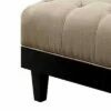 40" Ottoman with Button Tufted Padded Seat Beige/Black - Benzara -Ottomans Official Shop unnamed file 6651