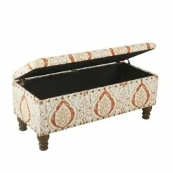 Large Storage Bench with Nailhead - HomePop Tan