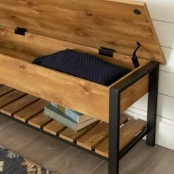48" Open Top Storage Bench with Shoe Shelf - Saracina Home Dark Walnut 13 48" Open Top Storage Bench with Shoe Shelf - Saracina Home Dark Walnut -Ottomans Official Shop unnamed file 6693