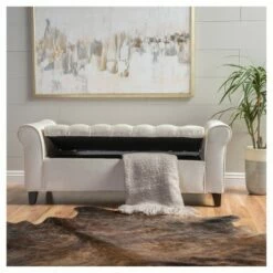 Keiko Storage Bench - Christopher Knight Home Light Gray