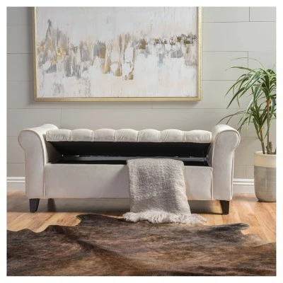 Keiko Storage Bench - Christopher Knight Home Light Gray 3 Keiko Storage Bench - Christopher Knight Home Light Gray
