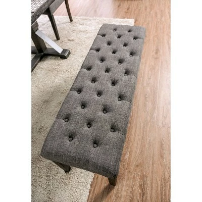 Hepburn Tufted Bench - HOMES: Inside + Out Antique Black/gray 4 Hepburn Tufted Bench - HOMES: Inside + Out Antique Black/gray - Image 2