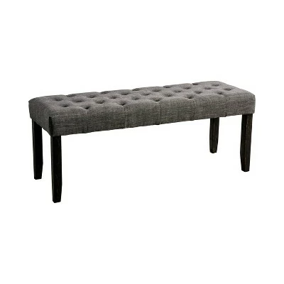 Hepburn Tufted Bench - HOMES: Inside + Out Antique Black/gray 6 Hepburn Tufted Bench - HOMES: Inside + Out Antique Black/gray - Image 4
