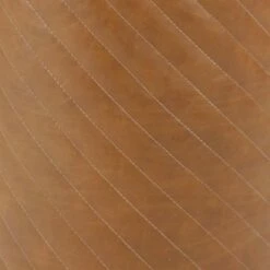 Diamond Stitched Round Ottoman Brown - Silverwood